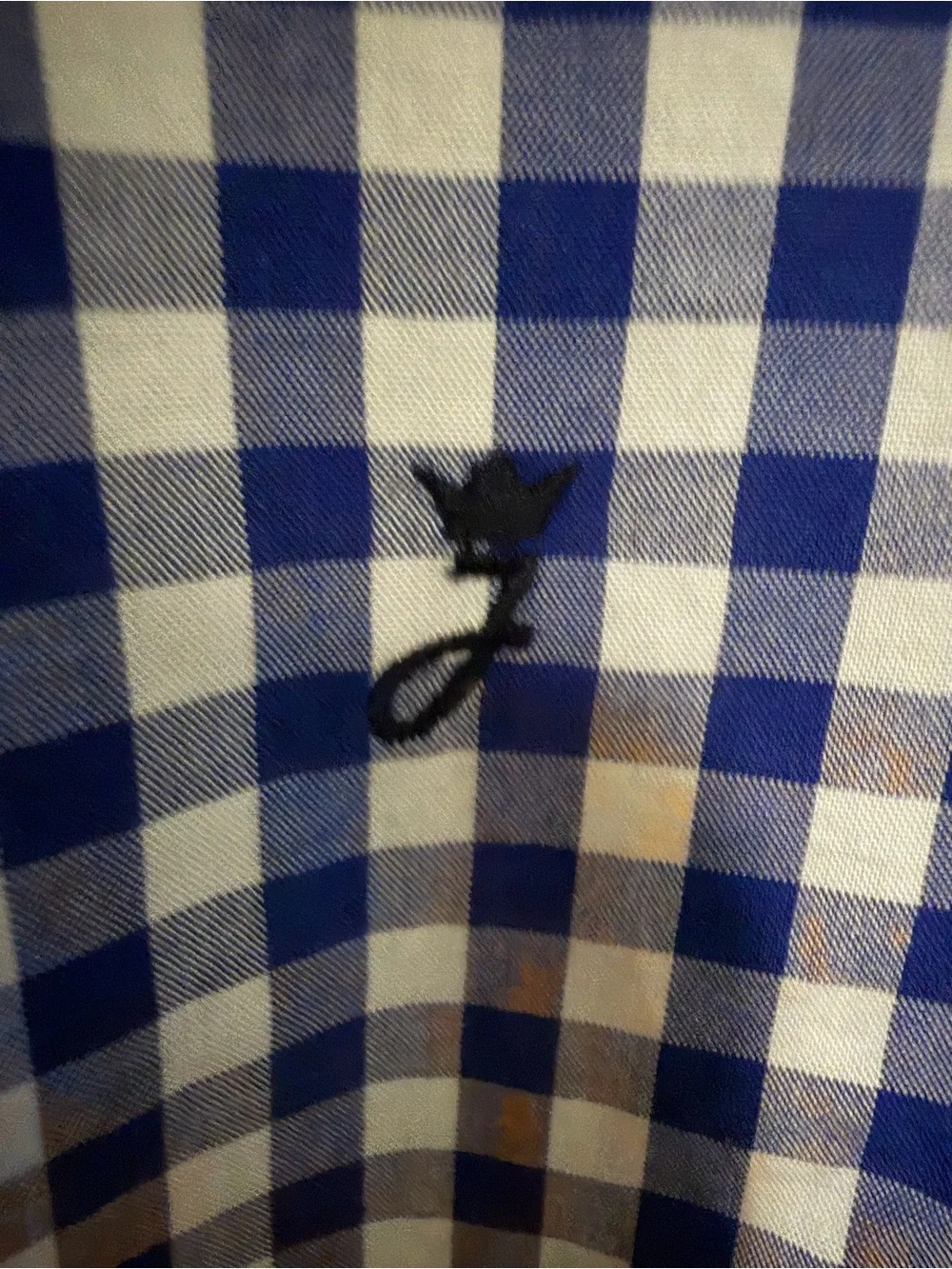 Jacadi Blue and White Gingham Button-Down Boy Shirt 6Y